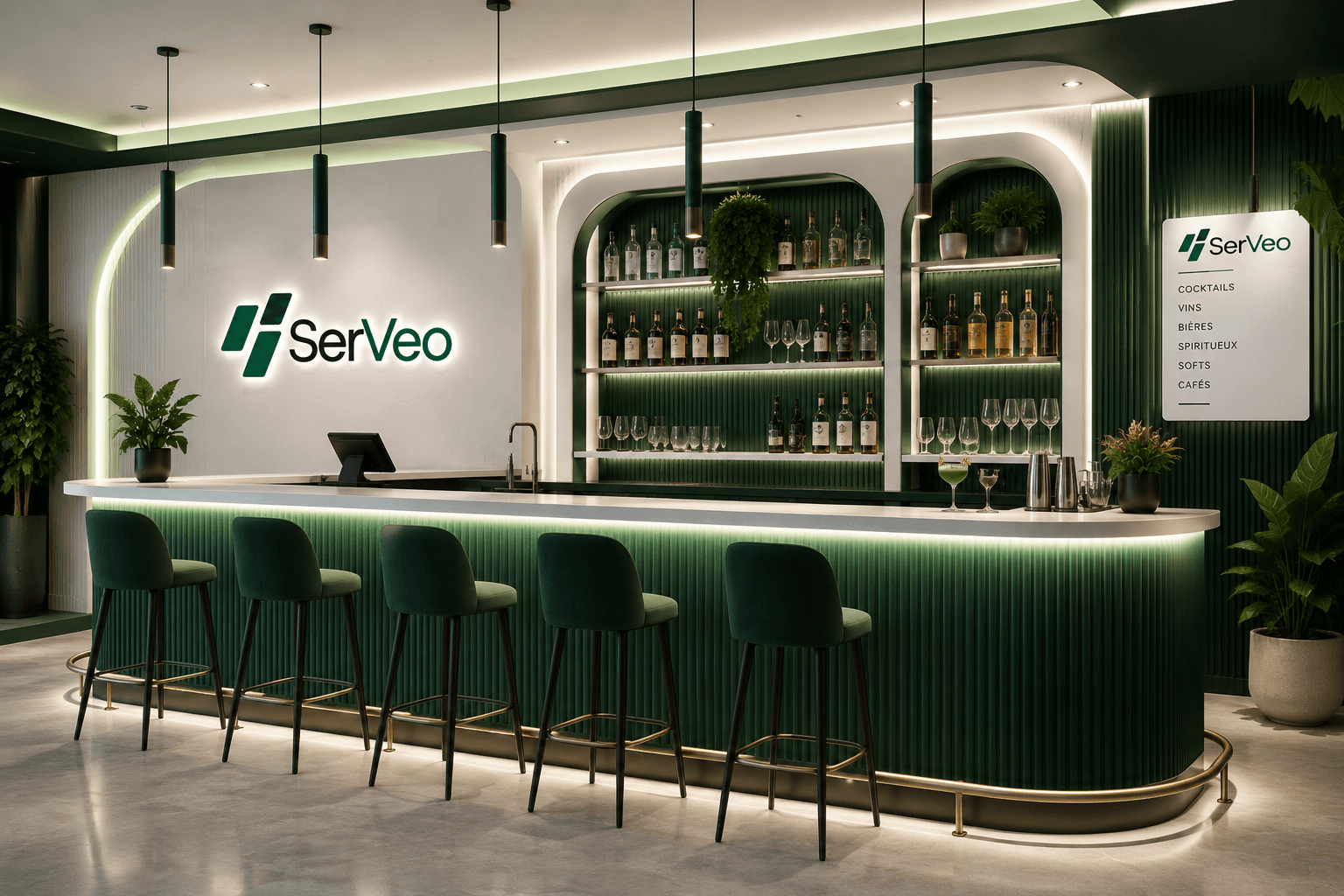 SerVeo — comptoir et identité visuelle