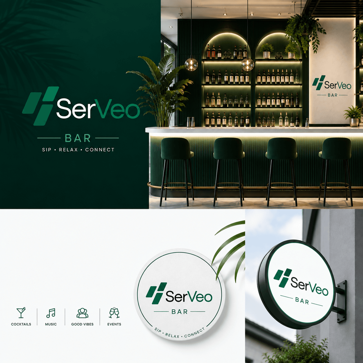 SerVeo — ambiance bar, logo et identité visuelle